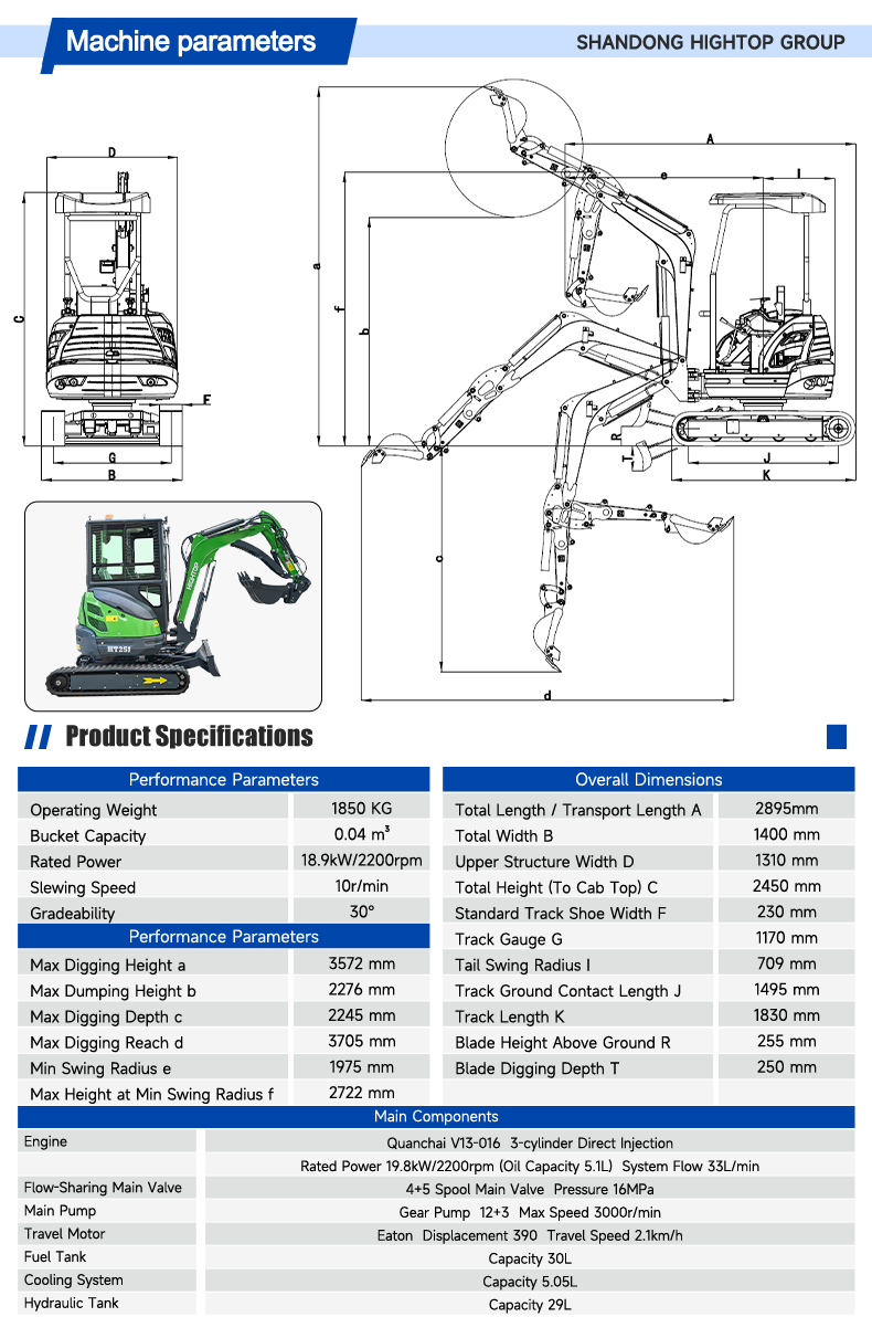  HT25J Mini Excavator